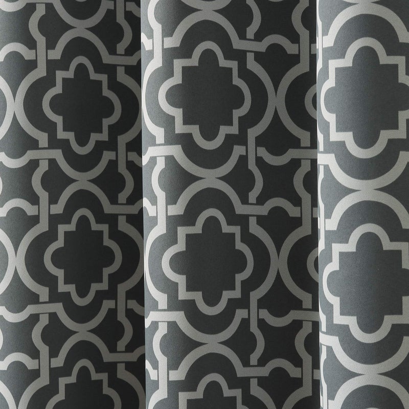 Sun Zero Barnett Trellis Blackout Grommet Curtain Panel, 40" x 63", Gray - Image 3